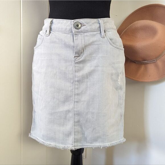 Hudson Raw Edge Hem Denim Mini Skirt  29 Coastal Cowgirl Rebel Punk Academia - Picture 1 of 12